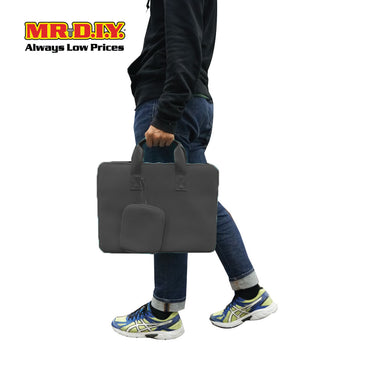 (MR.DIY) Plain Briefcase Office Laptop bag  - BLACK - Color Series