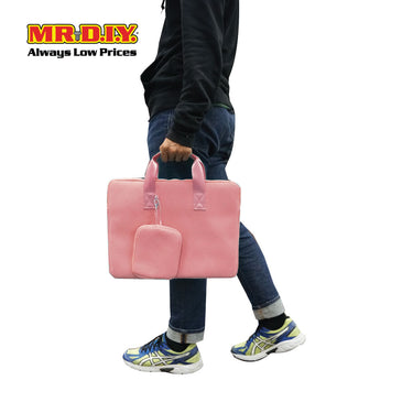 (MR.DIY) Plain Briefcase Office Laptop bag  - LIGHT PINK - Color Series