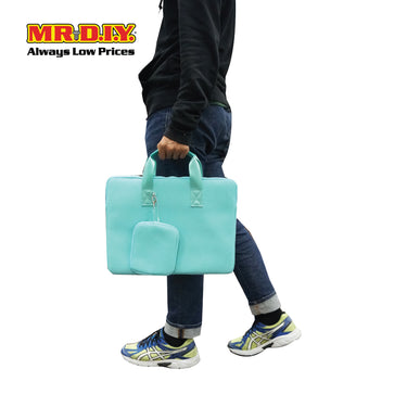 (MR.DIY) Plain Briefcase Office Laptop bag  - LIGHT GREEN - Color Series
