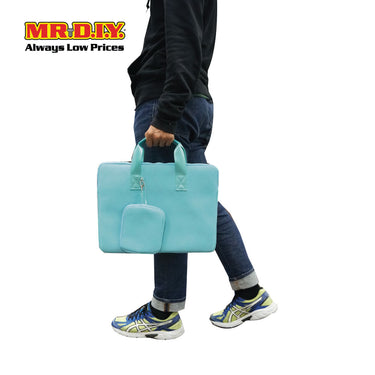 (MR.DIY) Plain Briefcase Office Laptop bag  - LIGHT BLUE - Color Series