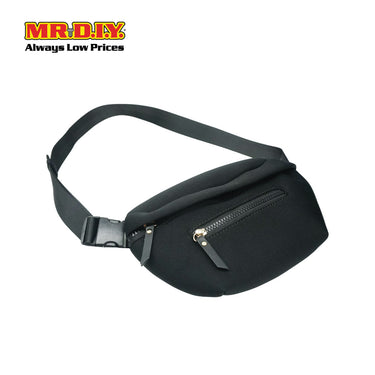 (MR.DIY) Essential Neoprene Waist Bag with adjustable strap (L27cm x W18cm x H3cm) - Black - Color Series
