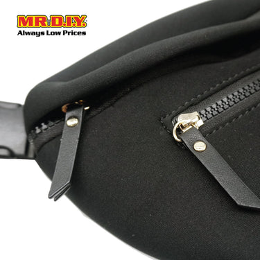 (MR.DIY) Essential Neoprene Waist Bag with adjustable strap (L27cm x W18cm x H3cm) - Black - Color Series