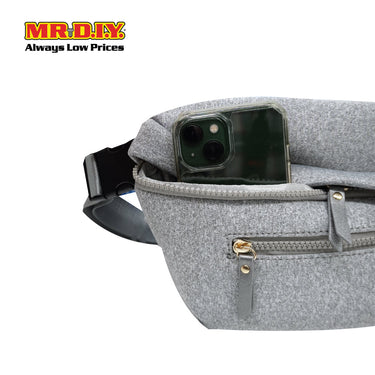(MR.DIY) Essential Neoprene Waist Bag with adjustable strap (L27cm x W18cm x H3cm) - Grey - Color Series