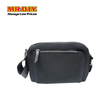 (MR.DIY) Neoprene Crossbody Bag with adjustable shoulder strap (L26xm x W18cm x H9cm) - Black - Color Series
