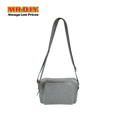 (MR.DIY) Neoprene Crossbody Bag with adjustable shoulder strap (L26xm x W18cm x H9cm) - Grey - Color Series
