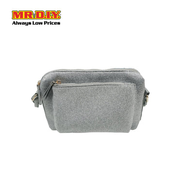 (MR.DIY) Neoprene Crossbody Bag with adjustable shoulder strap (L26xm x W18cm x H9cm) - Grey - Color Series
