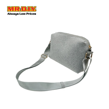 (MR.DIY) Neoprene Crossbody Bag with adjustable shoulder strap (L26xm x W18cm x H9cm) - Grey - Color Series