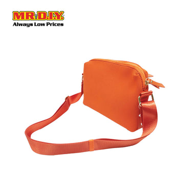 (MR.DIY) Neoprene Crossbody Bag with adjustable shoulder strap (L26xm x W18cm x H9cm) - Orange - Color Series