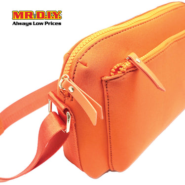 (MR.DIY) Neoprene Crossbody Bag with adjustable shoulder strap (L26xm x W18cm x H9cm) - Orange - Color Series