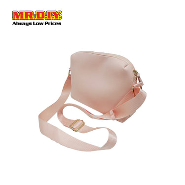 (MR.DIY) Neoprene Crossbody Bag with adjustable shoulder strap (L26xm x W18cm x H9cm) - Light Pink - Color Series