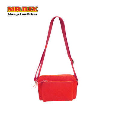 (MR.DIY) Neoprene Crossbody Bag with adjustable shoulder strap (L26xm x W18cm x H9cm) - Red - Color Series