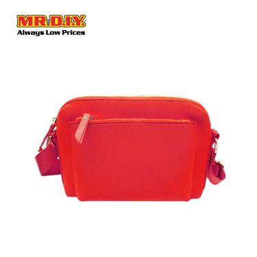(MR.DIY) Neoprene Crossbody Bag with adjustable shoulder strap (L26xm x W18cm x H9cm) - Red - Color Series