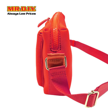 (MR.DIY) Neoprene Crossbody Bag with adjustable shoulder strap (L26xm x W18cm x H9cm) - Red - Color Series