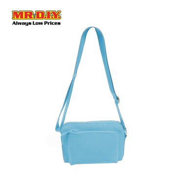 (MR.DIY) Neoprene Crossbody Bag with adjustable shoulder strap (L26xm x W18cm x H9cm) - Light Blue - Color Series