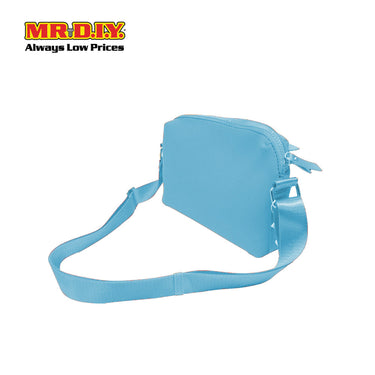 (MR.DIY) Neoprene Crossbody Bag with adjustable shoulder strap (L26xm x W18cm x H9cm) - Light Blue - Color Series