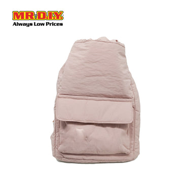 (MR.DIY) Nylon Drawstring Bag with adjustable strap L39cm x W33cm x H17cm - Pink - Color Series