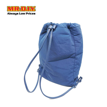 (MR.DIY) Nylon Drawstring Bag with adjustable strap L39cm x W33cm x H17cm - Blue - Color Series