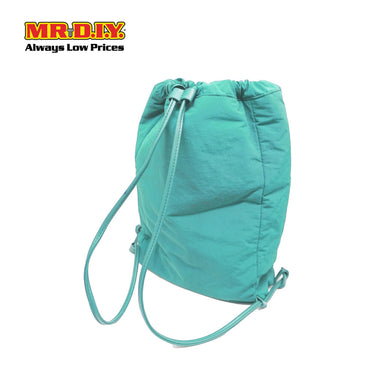 (MR.DIY) Nylon Drawstring Bag with adjustable strap L39cm x W33cm x H17cm - Light Green - Color Series