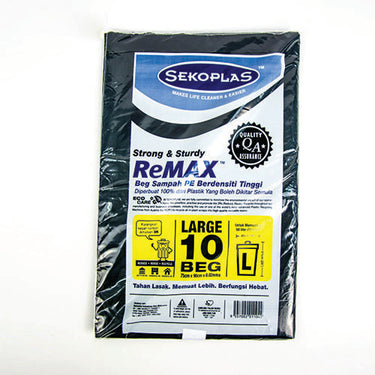 [BEST SELLER] SEKOPLAS ReMAX HDPE Garbage Bag L Size (10pcs)