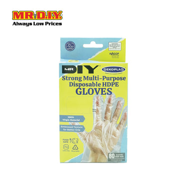 SEKOPLAS Strong Multi-Purpose Disposable HDPE Gloves (80pcs)