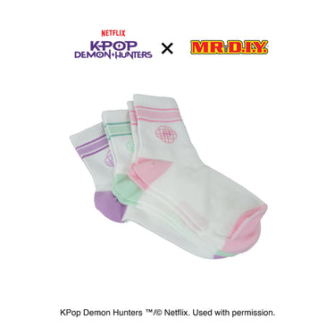 KPOP DEMON HUNTERS Huntr/X Adult Socks 22-24cm (3pcs)