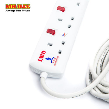 LWD 4-Gang Way Extension Trailing Socket (5m)