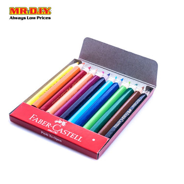 FABER-CASTELL 12 Short Tri Colour Pencils