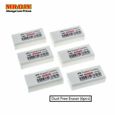 (MR.DIY) FABER-CASTELL White Dust-Free Eraser Set (6pcs)