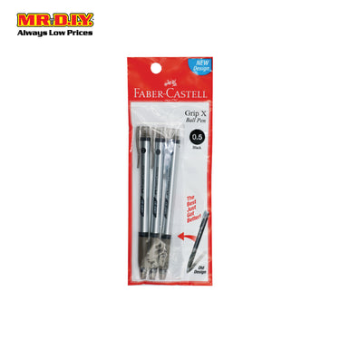 (MR.DIY) Faber Caster Grip X Ball Pen Black 0.5mm (3pcs)