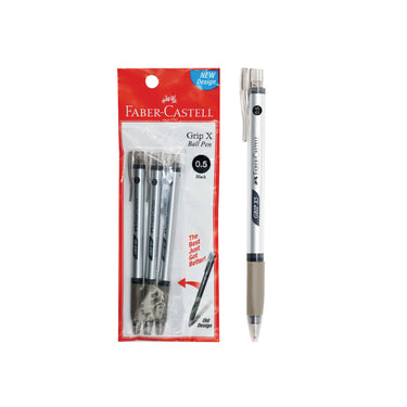 (MR.DIY) Faber Caster Grip X Ball Pen Black 0.5mm (3pcs)