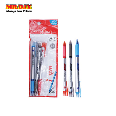 (MR.DIY) Faber Caster Triple Colour Grip X5 Ball Pen 0.5mm (3pcs)