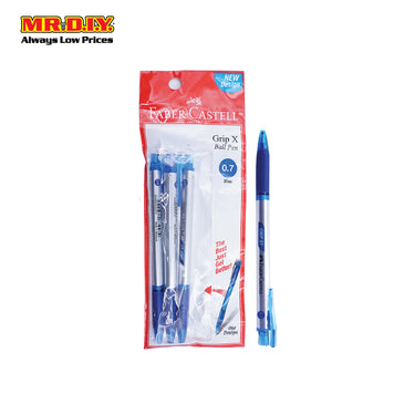 (MR.DIY) Faber Caster Blue Colour Grip X7 Ball Pen 0.7mm (3pcs)