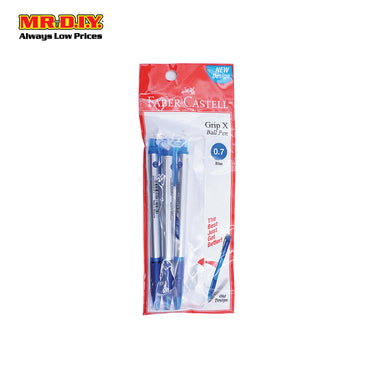(MR.DIY) Faber Caster Blue Colour Grip X7 Ball Pen 0.7mm (3pcs)