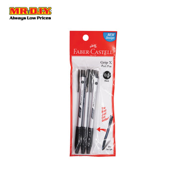 (MR.DIY) Faber Caster Black Colour Grip X7 Ball Pen 0.7mm (3pcs)
