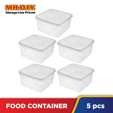 FELTON Microwavable Square Transparent Food Container (5 pieces)