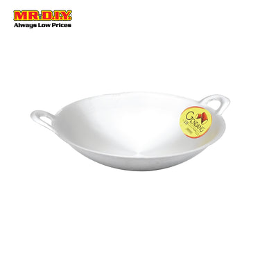 GENDANG Polished Aluminium Cooking Wok Double Handle 10"