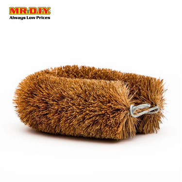 (MR.DIY) Cleaning Brush Coconut Fiber Abalone Brown (10.5 x 8cm)