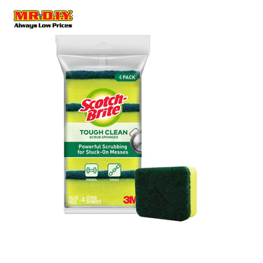 SCOTCH BRITE Kitchen Tough Cleaning Dual-Sided Scouring Sponge (4pcs)