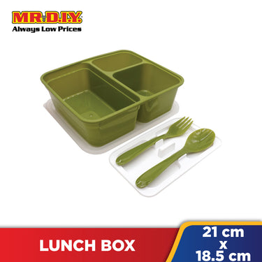 ELIANWARE 3 Compartment Lunch Box With Fork Spoon