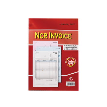 Academy Gold INV NCR Invoice Book with Numbering