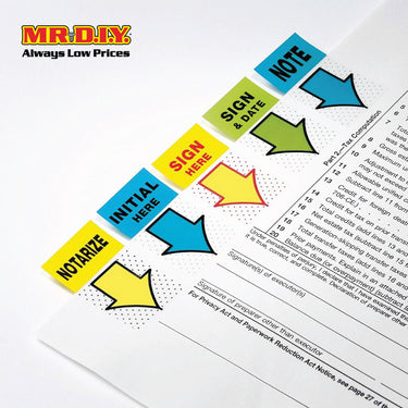 3M Removable Post-It Tape Flag Sign Here (105 x 75 x 15mm)