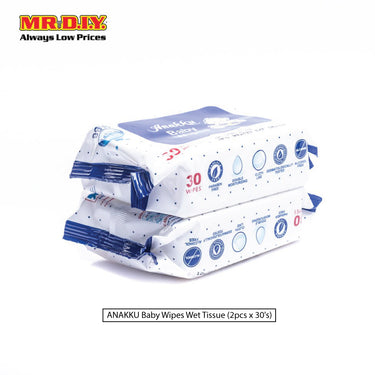 ANAKKU Baby Wipes Wet Tissue (2pcs x 30's)