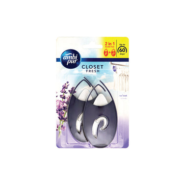 Ambi Pur Mini Fresh Velvet Lavender 2 in 1 Small Space Freshener 2 x 4.5ml Bundle Pack
