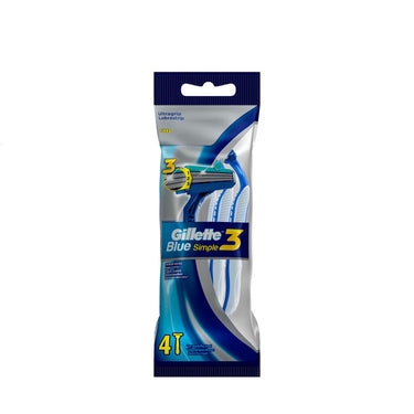 Gillette Blue Simple 3 Disposable Razors 4 count 
