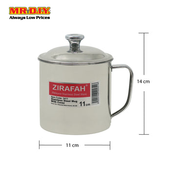 ZIRAFAH Stainless Steel Mug With Lid (11cm)