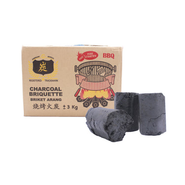 BBQ Charcoal Briquette Hexagonal (12 X 3 KG)