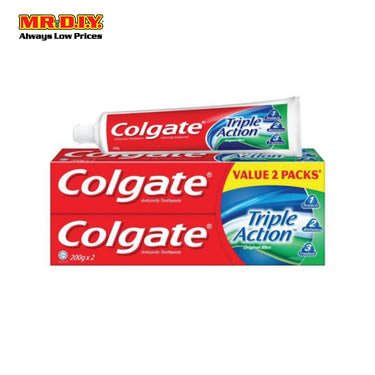 COLGATE Twin Pack Triple Action Toothpaste Original Mint (2 x 175g)