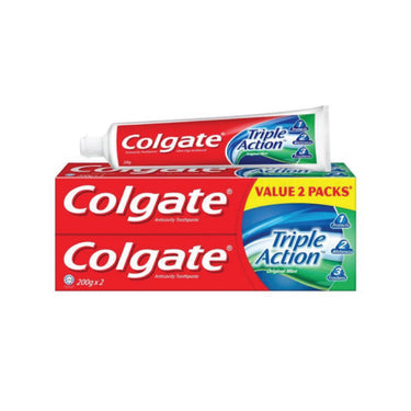 COLGATE Twin Pack Triple Action Toothpaste Original Mint (2 x 175g)