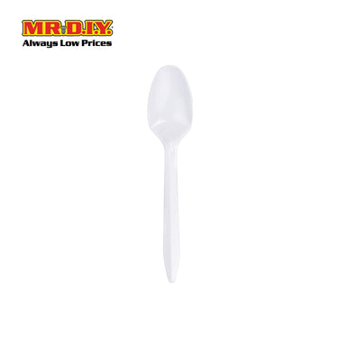 (MR.DIY) White Plastic Spoon Pack (50pcs) (6.5 inch)