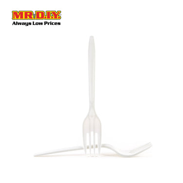 (MR.DIY) Disposable White Plastic Fork Garpu Putih Plastik (50pcs) (6inch)